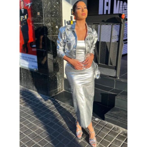 NWT Zara silver metallic cropped jacket - Picture 1 of 11